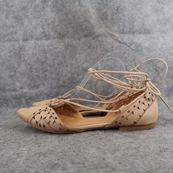 MIA Shoes Womens 7.5 Flats Norine Ankle Tie D'Orsay Cutout Fashion Almond Toe - Picture 4 of 15